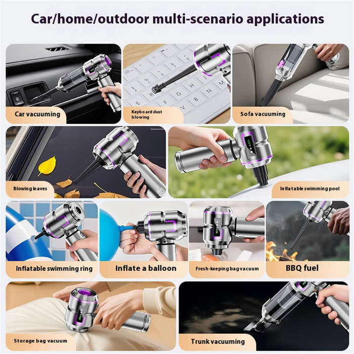 Silver - Suitu ST-6697 Cordless Handheld Vacuum Cleaner 16000Pa Strong Suction Brushless Motor Recha