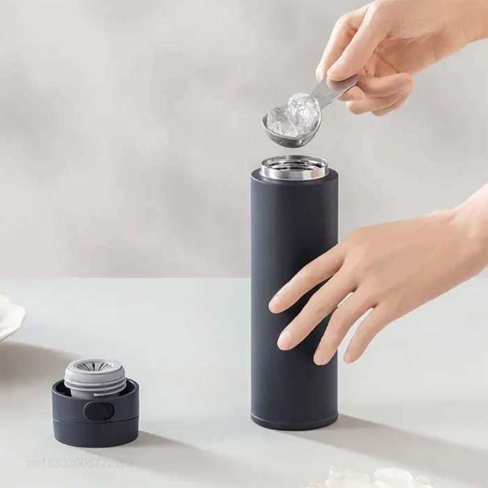 Navy Blue - Xiaomi Mijia 480ML Thermos Cup Flip Cover Mini Portable Thermos Cup Pocket Edition Keep