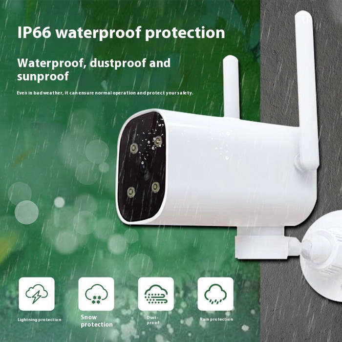 EU Plug - WG39 WiFi IP Camera 1080P Full Color Night Vision IP66 Waterproof Two Way Audio Pan Tilt C