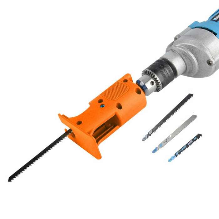 Blue - Drillpro Reciprocating Saw Attachment Adapter Change Electric Drill Into Reciprocating Saw fo