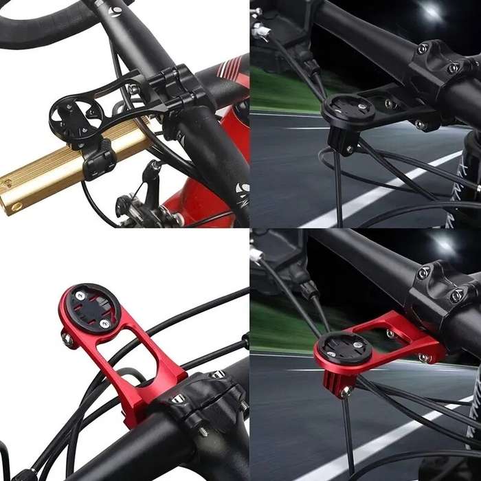 Black - 3 In 1 Bike Holder Aluminum Alloy Code Table Flashlight Seat Odometer Extension Bicycle equi