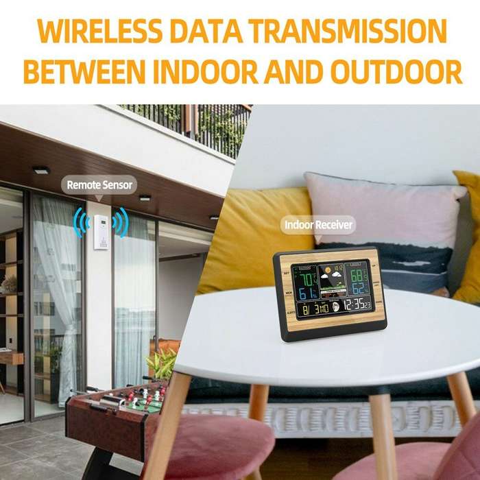 Color Screen Weather Forecast Clock Temperature and Humidity Meter Multifunctional Electronic Alarm