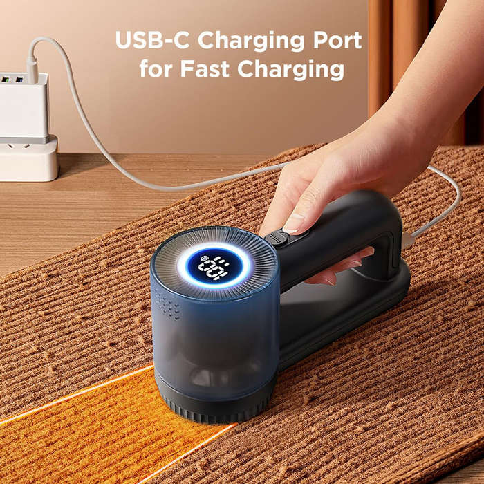 White - Rechargeable Fabric Shaver, 2 in 1 Electric Lint Remover with Lint Brush, Fuzz Lint Shaver,
