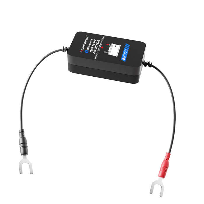 Black - Konnwei BK300 Car Battery Monitor Diagnostic Tool Bluetooth 5.0 Battery Monitor for 12V 24V