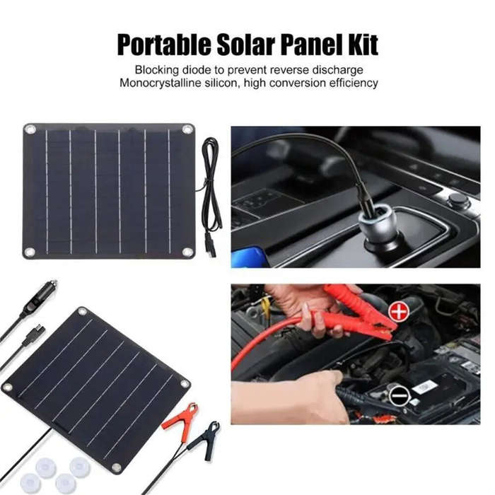 10W - IPRee 12V 10W Waterproof Solar Panel Kit Efficient Power Supply for Cars and Motorcycles for C