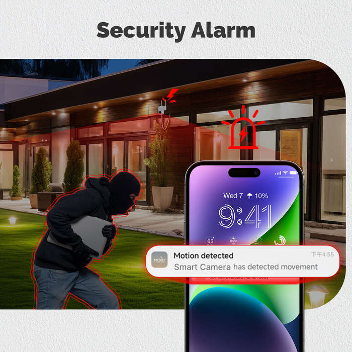 EU Plug - MOES Tuya WiFi 3MP Smart Security Camera Support Wireless Wired RJ45 Network IP65 Waterpro