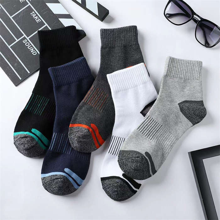 #01 - 5 Pairs High Quality Men's Socks Casual Breathable Sports Running Socks Men Cotton Socks Autum