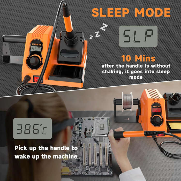 EU Plug - HX46 Soldering Station Kit 600W PID Temperature Control 150C-500C Fast Heating ESD Safe wi