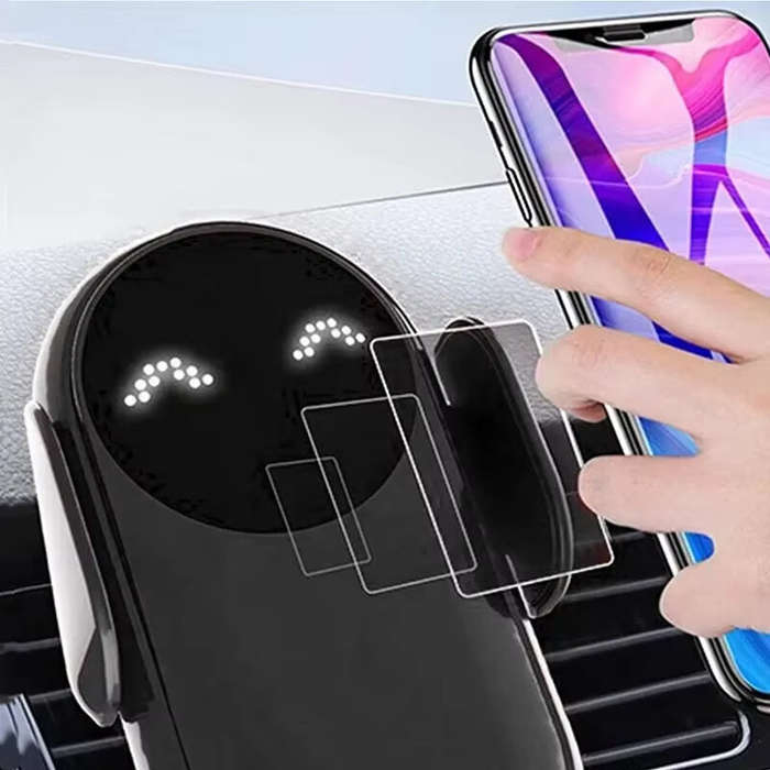 Pink - S11 15W Fast Wireless Car Charger Stand Automatic Clamping Infrared Induction Phone Holder 36