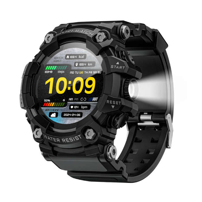 Black - LOKMAT ATTACK GT 1.32inch HD Screen 5ATM&IP68 Waterproof Compass Flashlight SOS Function blu