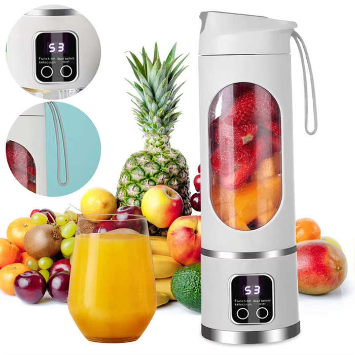 Purple - 450ml Portable Juicer Cup 12 Blade Head USB Charging Mini Blender Electric Juicer 3 Gears D