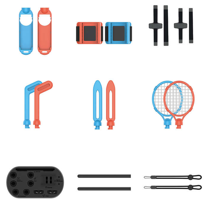 Full Kit - IPEGA PG-SW2008 Switch 2 Sports Set Storage Base + Tennis Racket + Golf Club + Wrist Stra