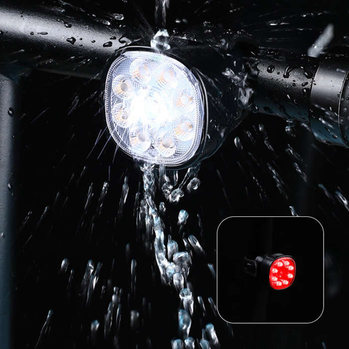 Headlight + Taillight - BIKIGHT Q9 Bike Light Set Bicycle Headlight 1500mAh Battery 8 Light Modes Ty