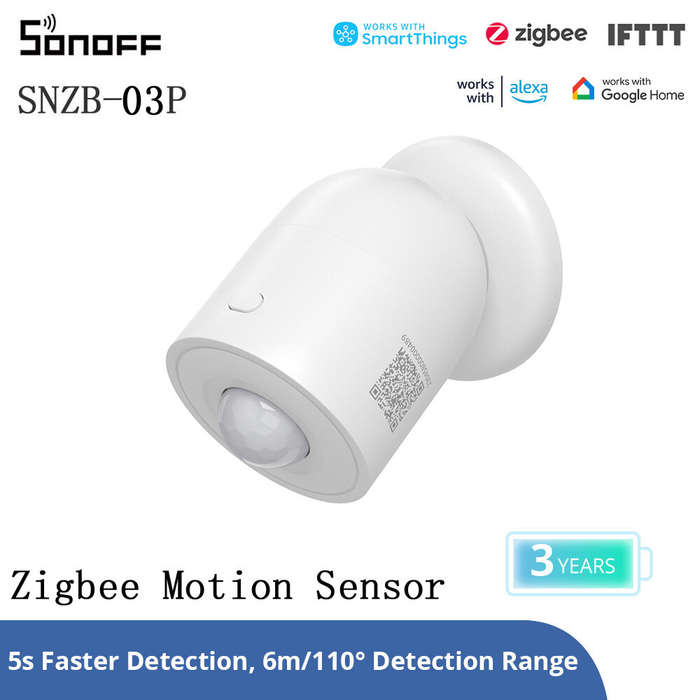 SONOFF SNZB-03P Zigbee3.0 Motion Sensor 5-Seconds Faster Detection Smart Home Security Human Body De
