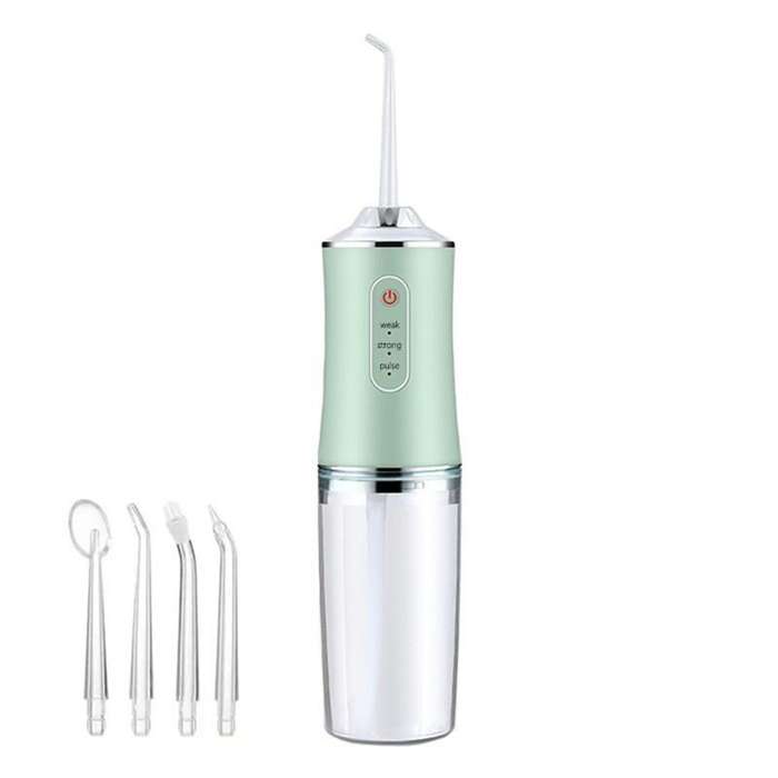 White - Cordless Dental Oral Irrigator with Adjustable Pressure Modes USB Rechargeable Water Flosser