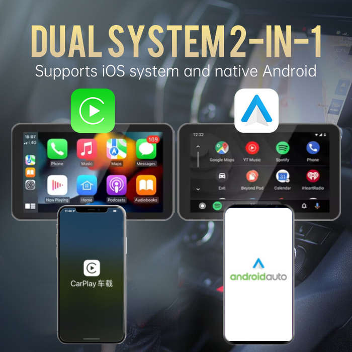 Black - BABAOLONG 2 in 1 CarPlay Android Auto Adapter Wireless Conversion USB Type-C Plug and Play D