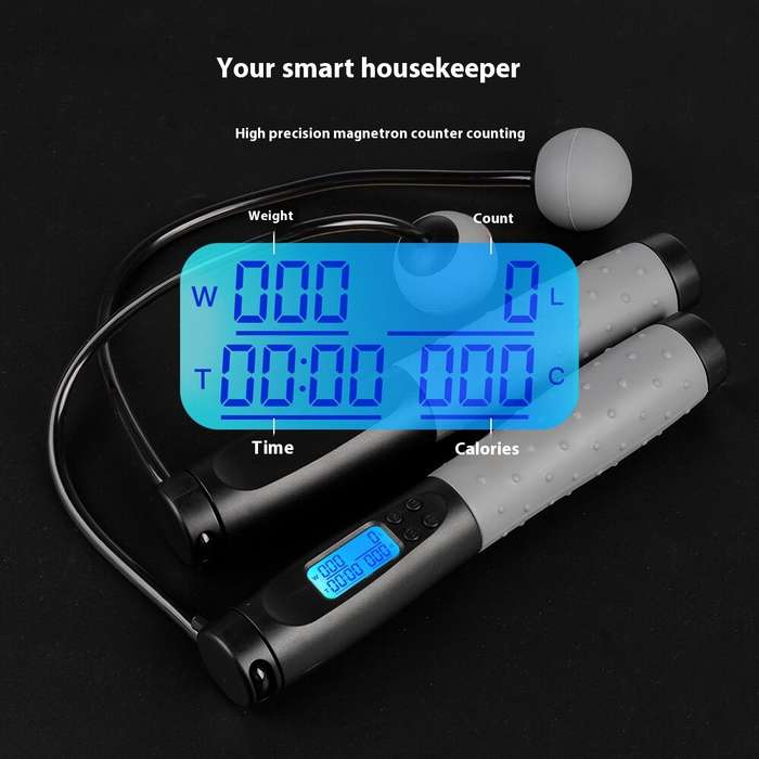 White - KALOAD Smart Electronic Counting Skipping Rope Adjustable Weight Length Jumping Rope for Hom