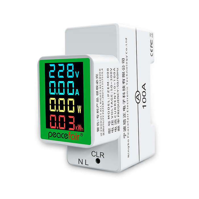 Colorful - Peacefair PZEM-008 Din Rail Electricity Digital Power Energy Meter Watt Kwh Wattmeter Mon