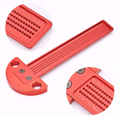 Metric - T-Square Ruler Aluminum Alloy Anodized Finish 1/32 Inch/1MM Precision Hole Spacing Ergonomi