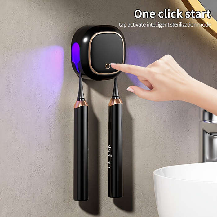 Black - Smart Toothbrush Sterilizer Electric Ultraviolet Sterilization Box Heat Drying Wall-Mounted
