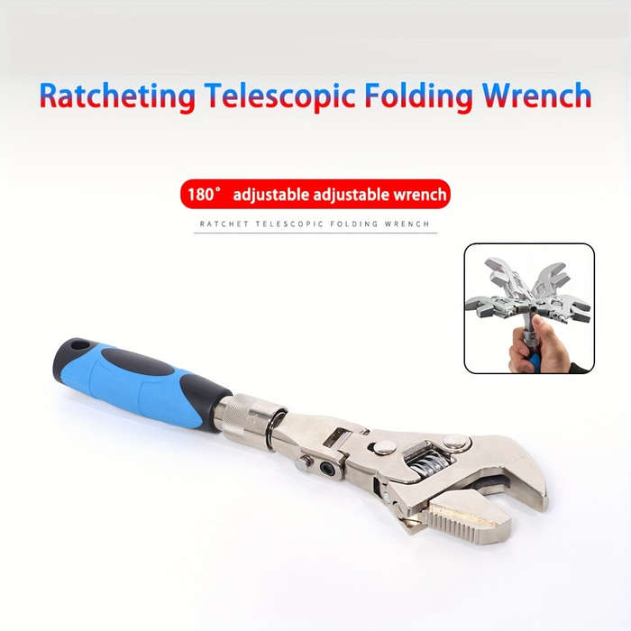 10 Inches - 10-Inch 5-in-1 Adjustable Telescopic Ratchet Wrench Multi-Function Tool Retractable Hand