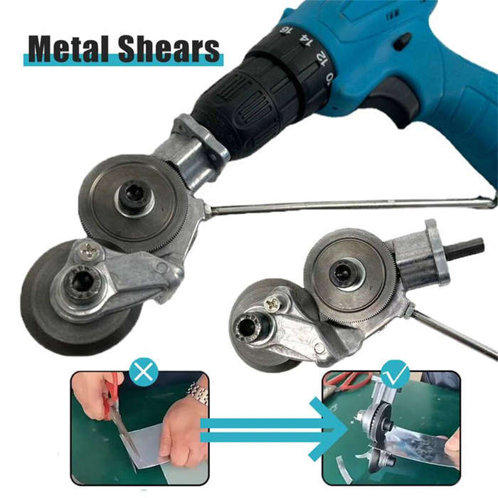 Universal Electric Drill Plate Cutter Set Robust Metal Shear Attachment for Iron Steel Copper Alumin