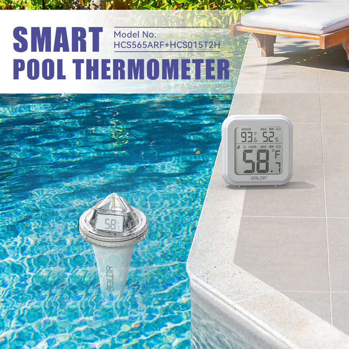 BALDR Digital Swimming Pool Thermometer -9.9-50 Range Accurate 360 Degree View Connects to HOMGAR Ap