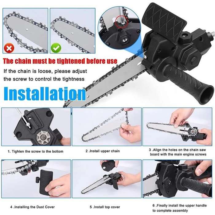 Type A - Portable Woodworking Conversion Kit 4 Inch Cutting Tool Chainsaw Adapter for Electric Drill