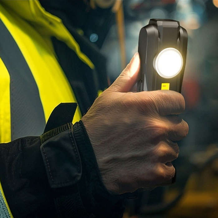 Black - BIKIGHT Magnetic COB Flood Working Light Portable LED Flashlight USB Rechargeable 3 Lighting