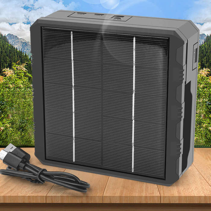 Black - Portable Power Bank MS-TYN84 Solar Smart Charger Type-C 4 Slot Case Battery Charging Case Mu