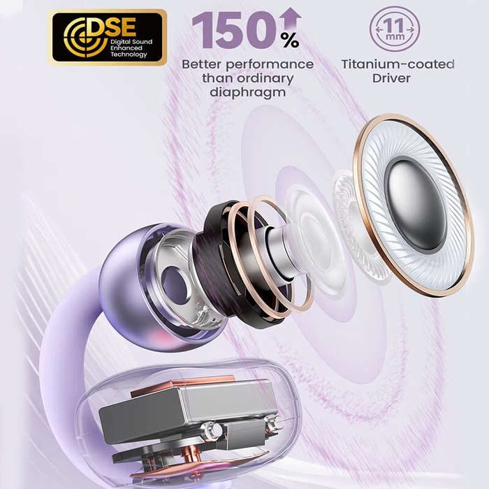 White - HAYLOU Airfree TWS Earclips Earbuds bluetooth 5.4 Earphone 360 Spatial Audio Directional AI