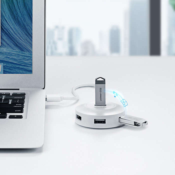 1M - UGREEN CR106 USB2.0 Hub 4-Port HUB Docking Station for Desktop PC Laptop 4-in-1 Multi-Interface