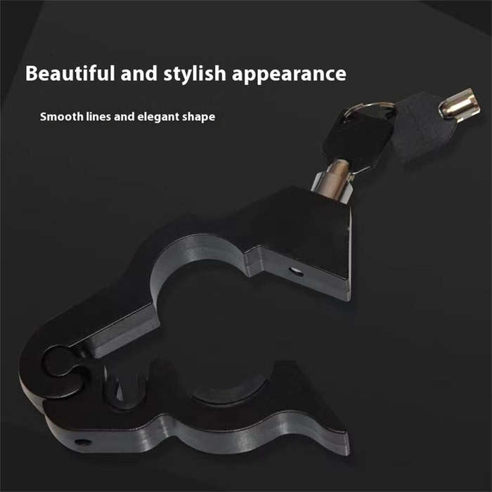 Black - XANES Anti-Theft Aluminum Alloy Handlebar Lock for Bike Motorcycle E-Bike Universal Portable