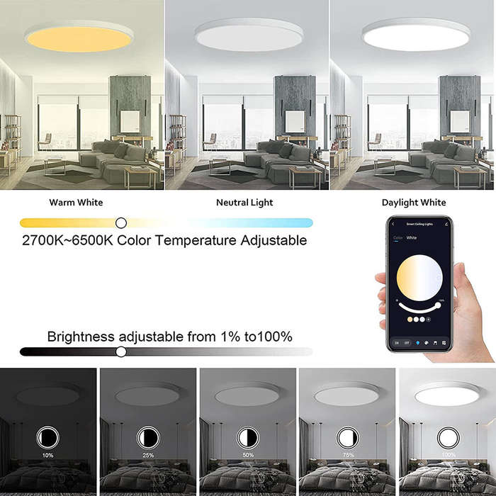 Black - Gosund LB13 20W Smart Ceiling Light 1600LM RGB+CW LED Ceiling Lamp 30cm Voice Control With A