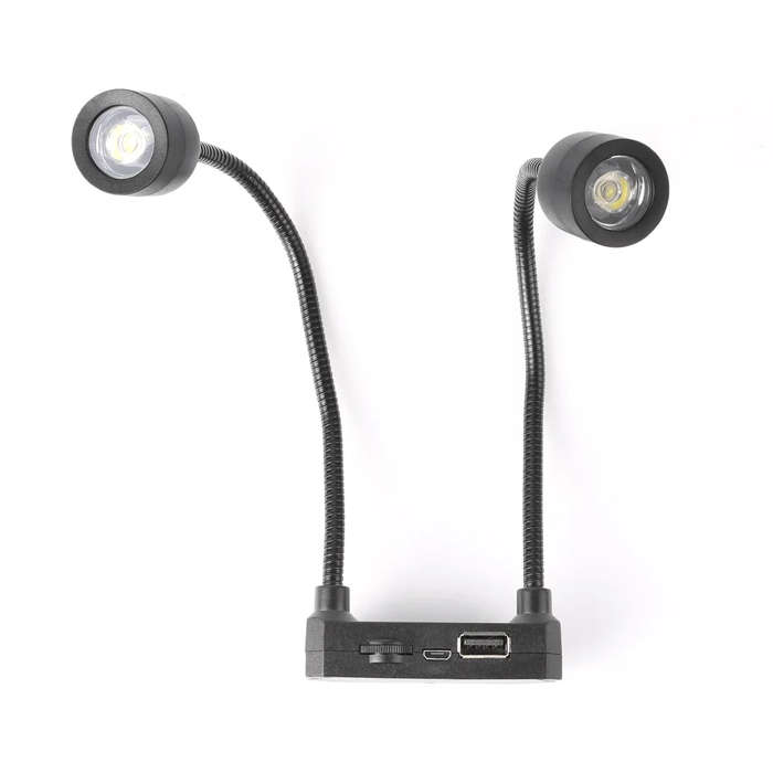 Dual Head LED Microscope Lamp Adjustable Brightness High Luminosity 60000LM for Soldering Industrial