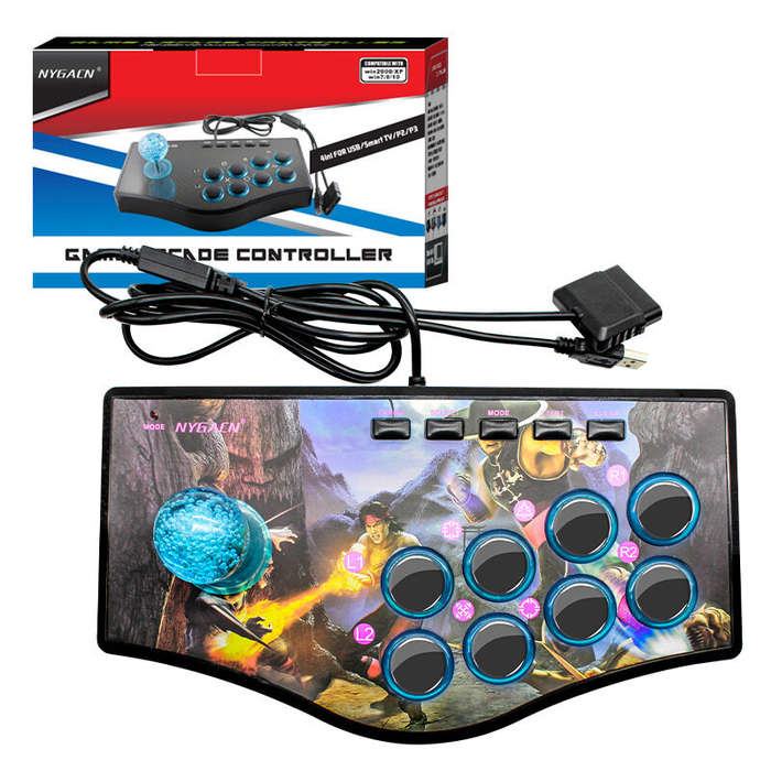 1# - NJP308 USB Arcade Fight Stick Streets Fighting Joystick Gamepad Controller for PS3 PC Android U