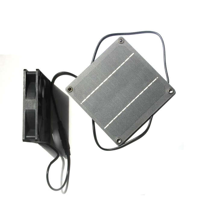 4W - Solar Powered Exhaust Fan 4W Monocrystalline Panel 12V 87CFM Quiet DC Portable Fan for Pets Chi