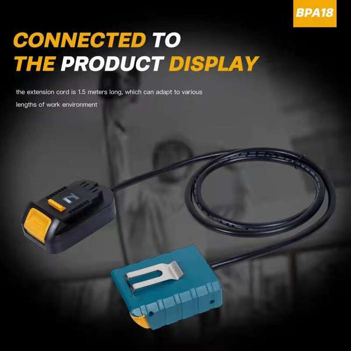 Dewalt Adapter - 1.5m EU Plug Battery Extension Cord Tool Suitable for Makita for DeWalt 18V Lithium