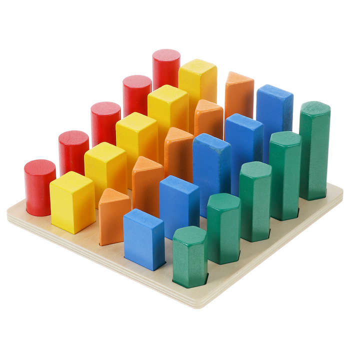 Kids Wooden Geometric Toys Shape Color Cognition Hand Eye Coordination Training Early Educational Pu