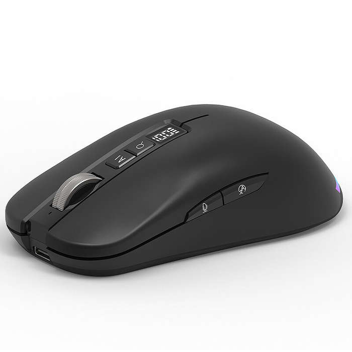 Black - M131 AI Smart Voice Mouse Dual Mode Wireless bluetooth Speech to Text Mice with LED Power Di