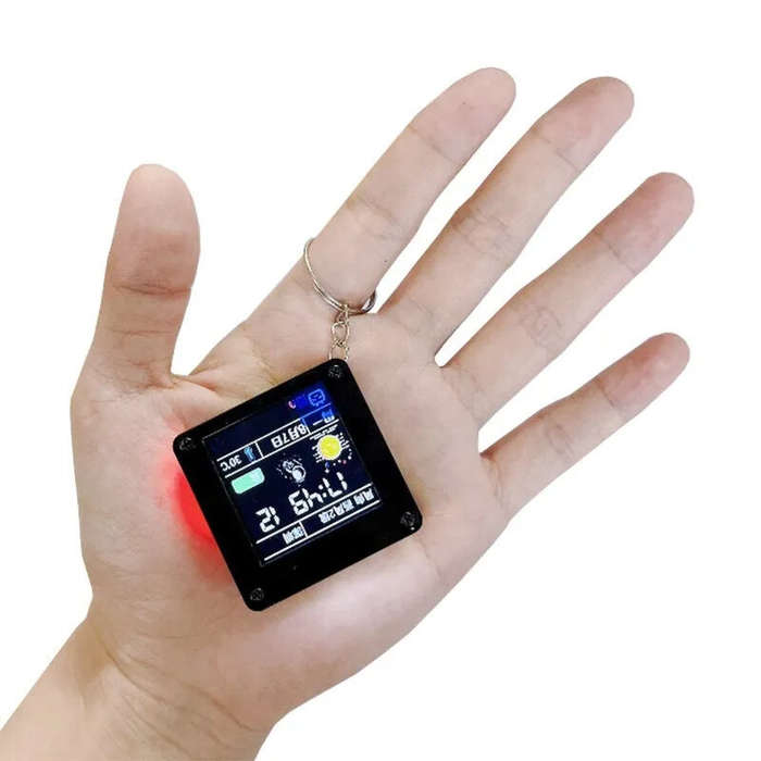 Without Battery - ESP32 C3 1.44 Inch LCD Display Desktop Small Ornaments Portable Carry-on Pendant L