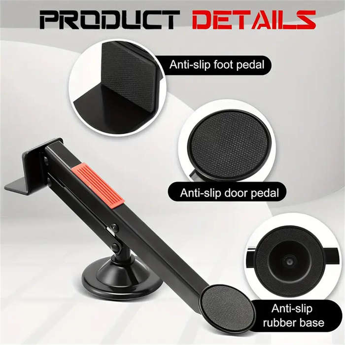 Black - Heavy-Duty Swivel-Type Door and Board Lifter Door Lifter Installation Tool Drywall Lift