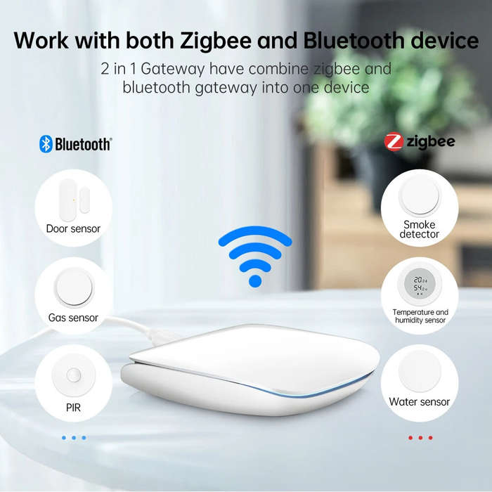 White - Tuya Zigbee3.0 bluetooth Wireless Gateway Hub Smart Home Linkage Bridge APP Wireless Remote