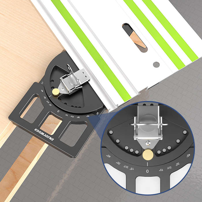 Black - ENJOYWOOD Adjustable Multi-Angle Track Saw Guide Square Guide -60 to 60 Quick Positive Angle