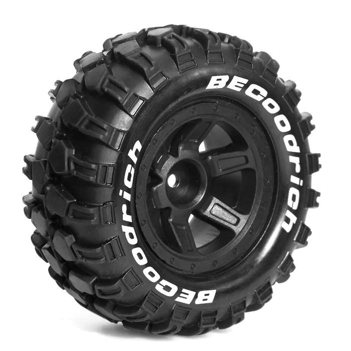 Black - 4PCS Upgraded Tires Wheels for Rlaarlo MJX HBX 1/14 1/16 High Speed Racing RC Cars Vehicles