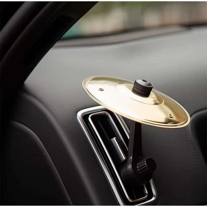 Silver - Car Crash Cymbal Air Vent Mini Drum Hand-shooting Cymbals Car Drum Cymbal Air Vent Musical