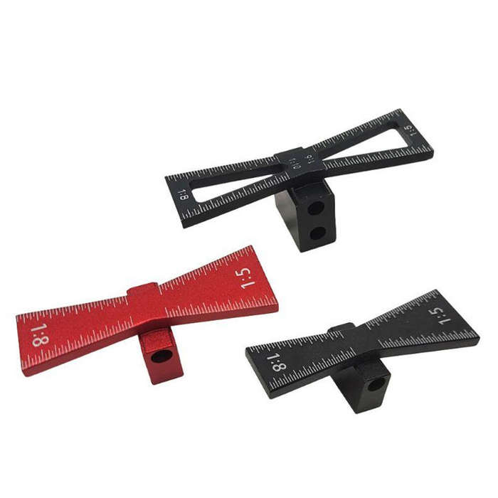 #C - 1:5/1:8 Aluminum Alloy Dovetail Joint Hinge Gauge Marking Template Woodworking Tool High Streng