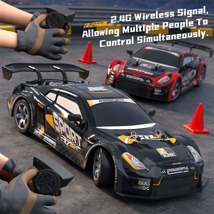 Black - HW Y1806 RTR 1/16 2.4G 4WD Drift RC Car High Speed Racer LED Light Radio Control On-Road Rac