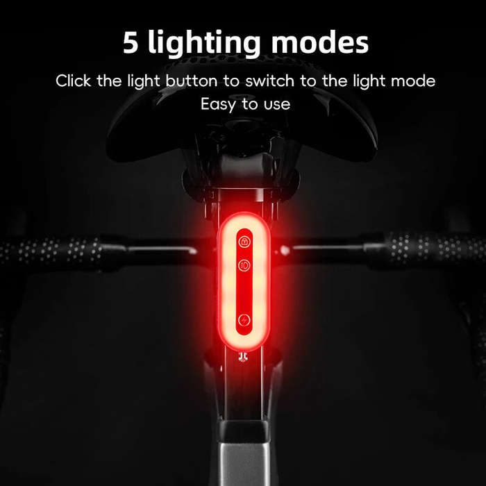 ROCKBROS Bicycle Bluetooth Smart Lock Taillight Dual Function IPX6 Waterproof 5 Lighting Modes Type-