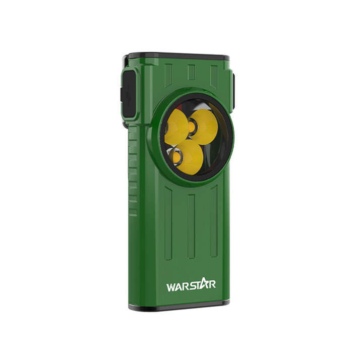Green - Warstar WT3 260LM EDC LED Keychain Flashlight With White Red Light Type-C Rechargeable Porta